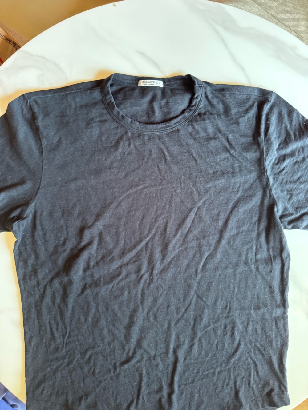 Buck Mason Made in Los Angeles Pima Cotton Tee Black Size L